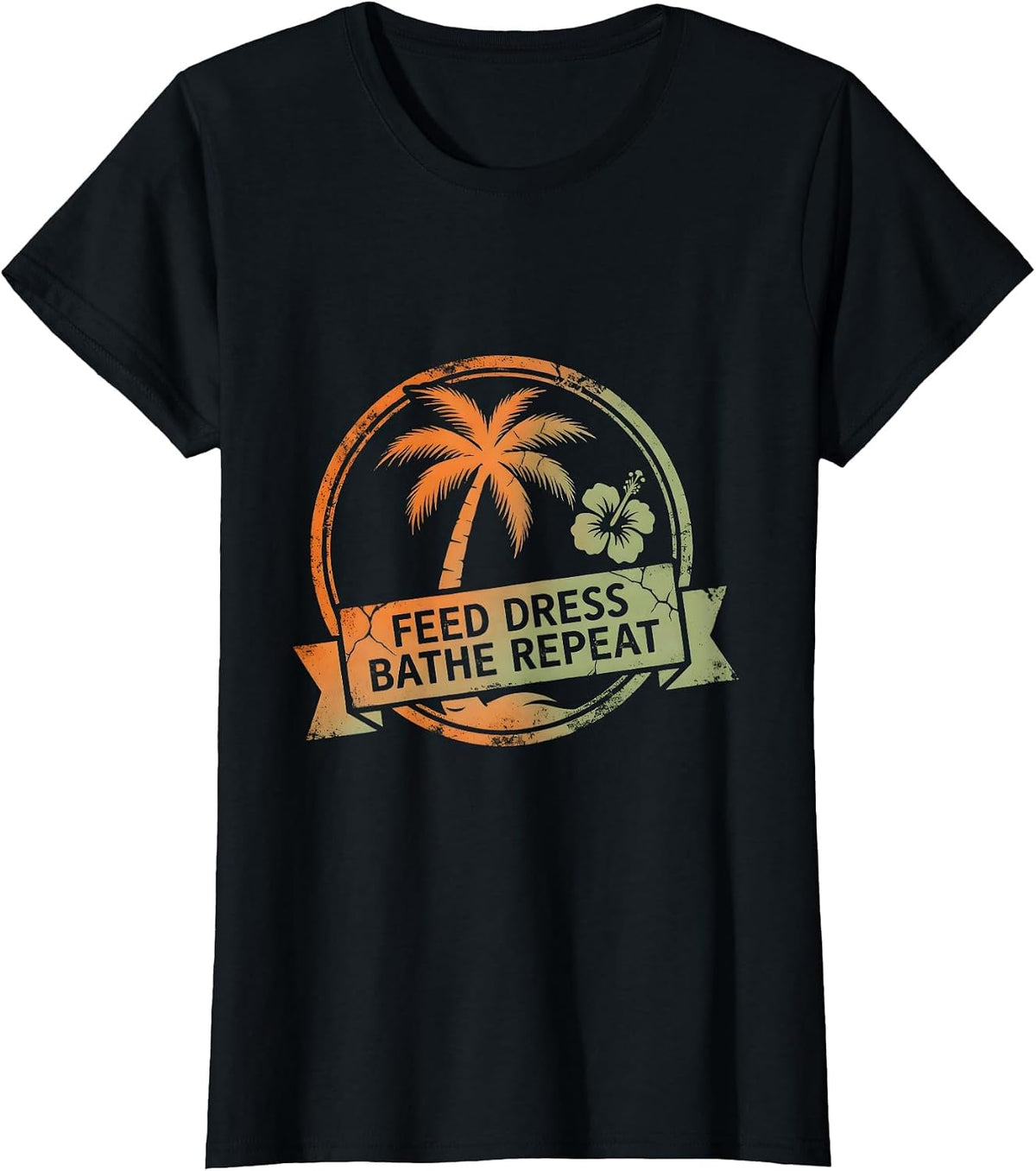 Women's Feed Dress Bathe Repeat Occupational Therapy Design T-Shirt - Black