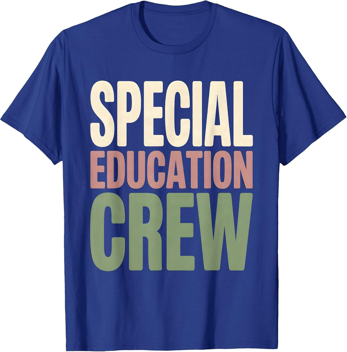 Men's Special Education Crew Funny SPED Teacher Team Pride T-Shirt - Royal Blue