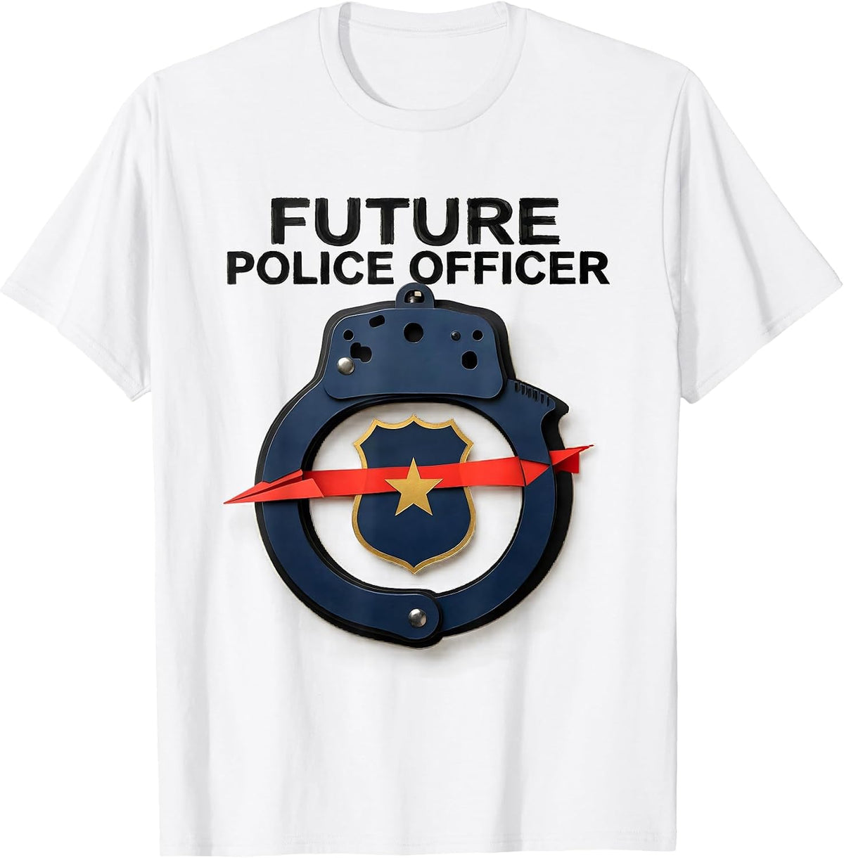Men's Future Police Officer Playful Kids Costume Party Humor T-Shirt - White