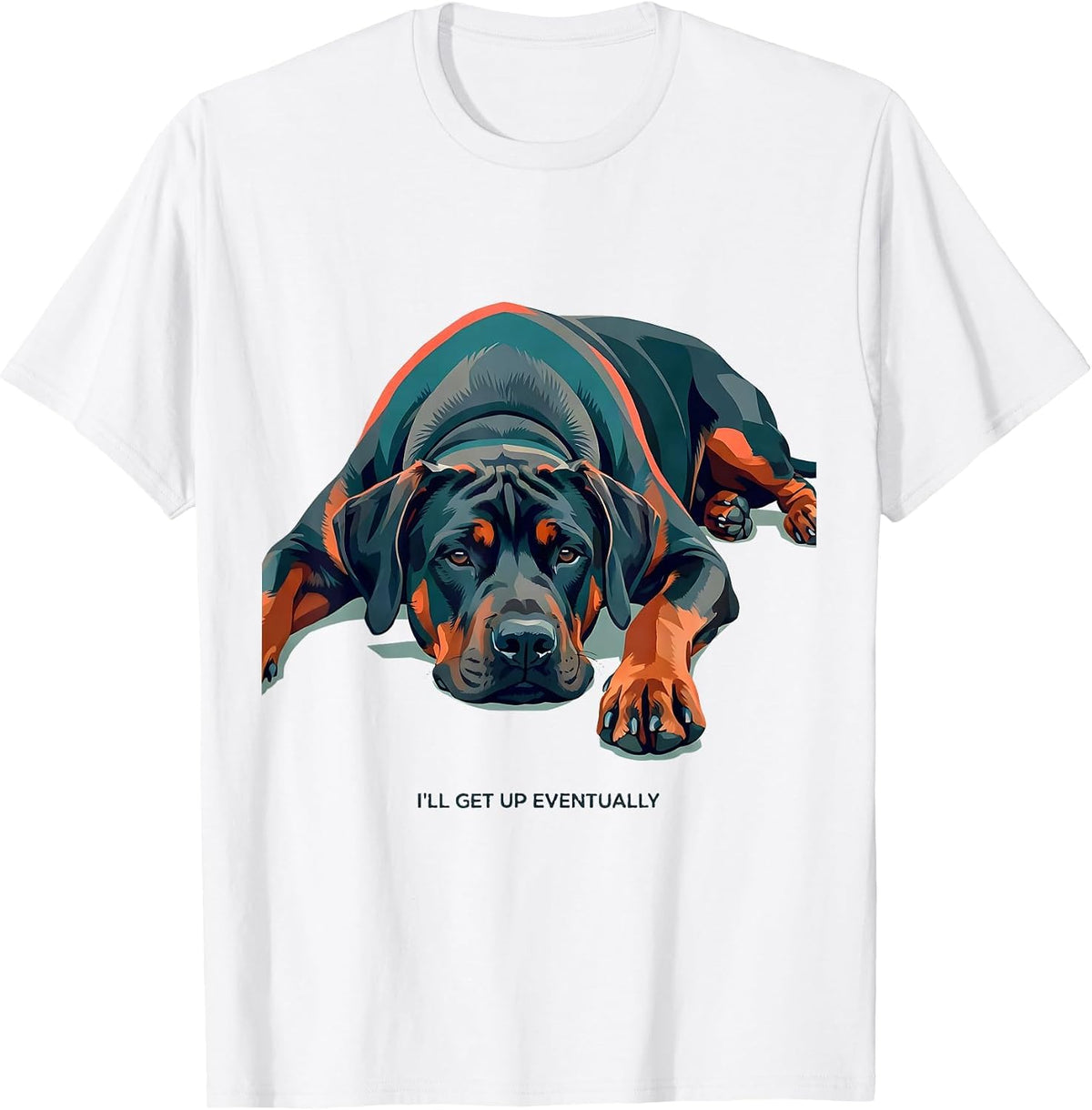 Men's I’ll Get Up Eventually Rhodesian Ridgeback Dog Lover Humor T-Shirt - White