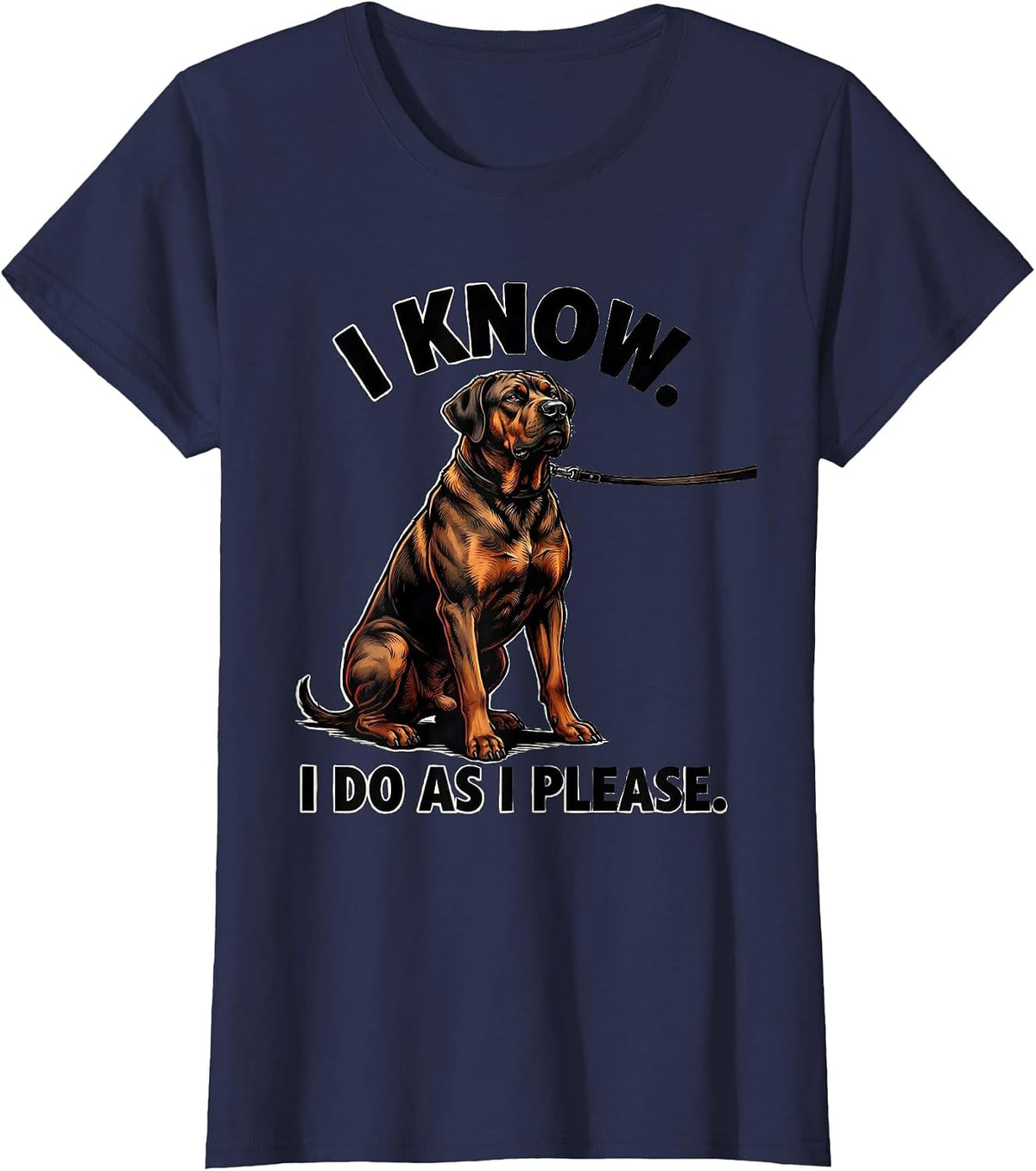 Women's I Know I Do As I Please Funny Rhodesian Ridgeback Dog Lover T-Shirt - Navy Blue