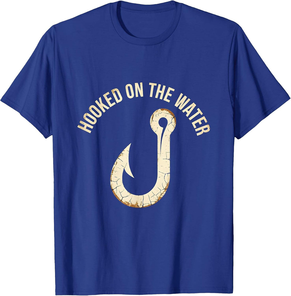 Hooked on the Water Fishing Reel Life Design T-Shirt - Royal Blue