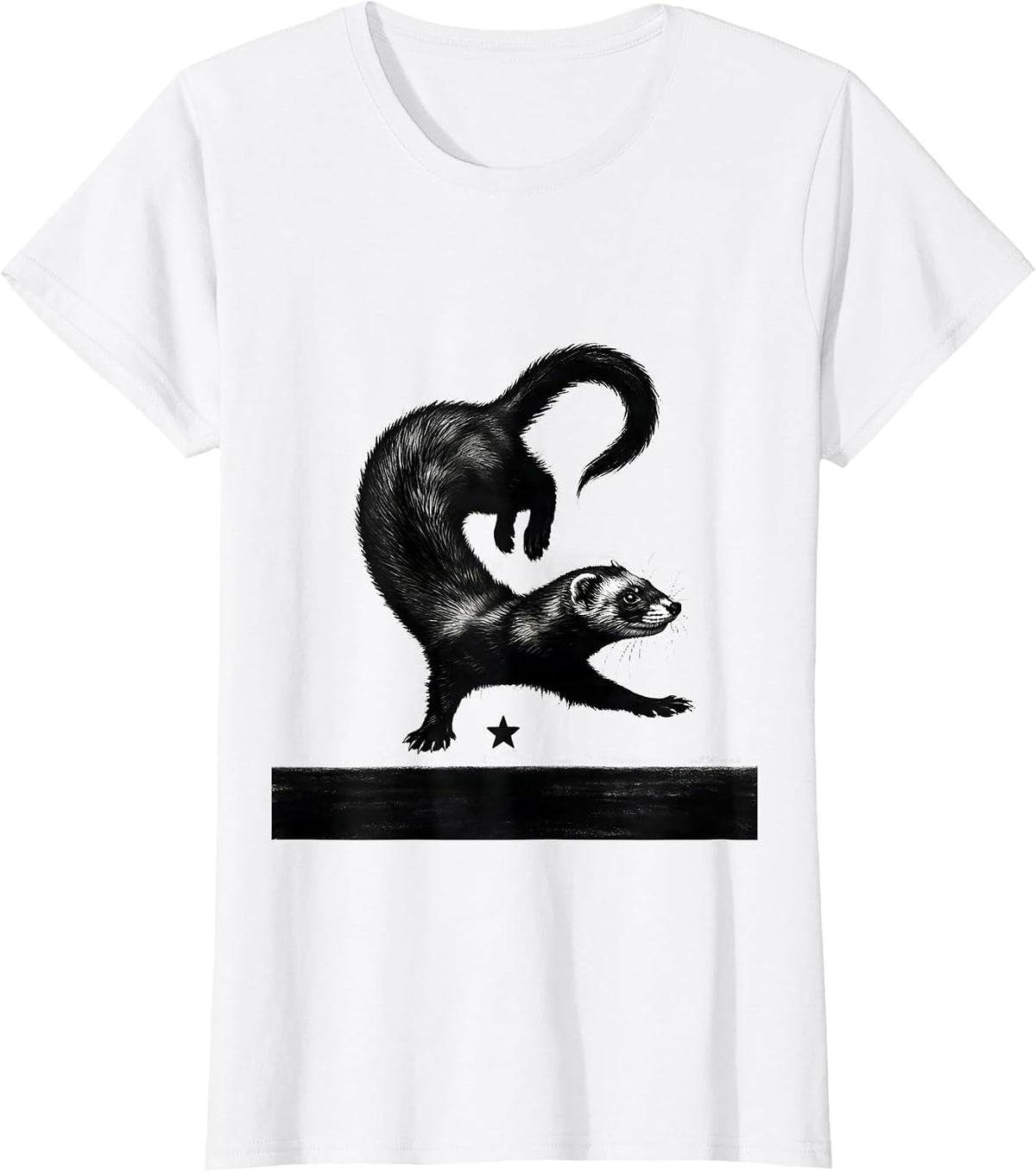 Ferret War Dance Funny Ferret Lover Gift T-Shirt - White