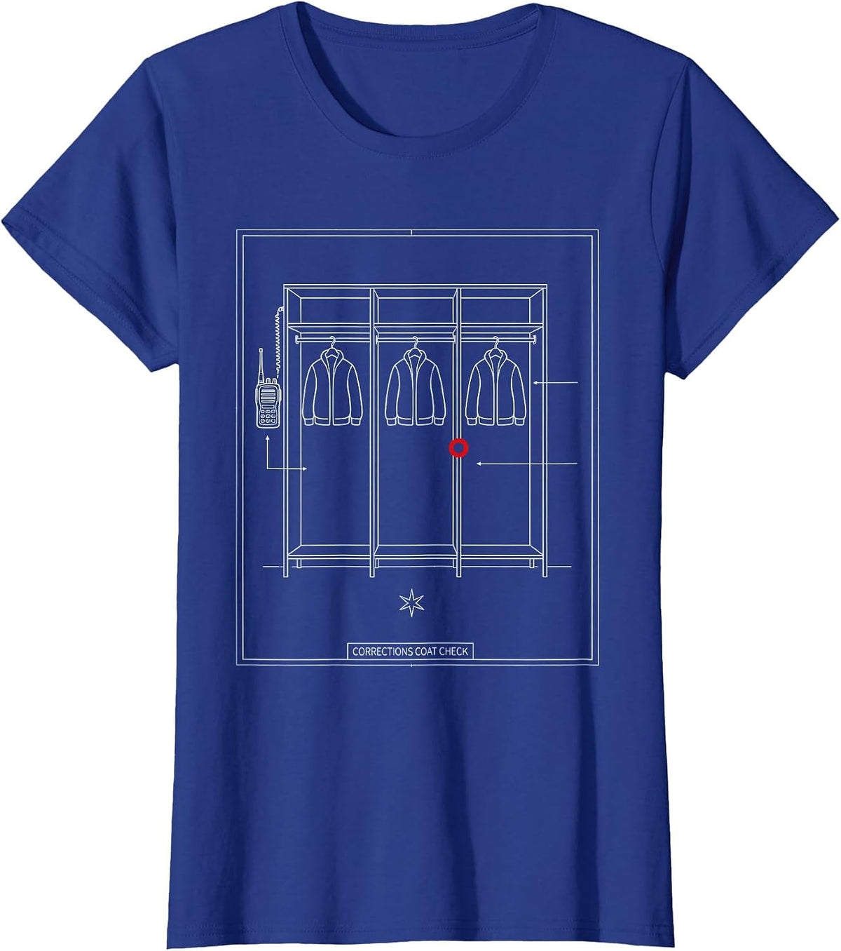 Women's Corrections Coat Check Funny Police Officer Gift For Cop Law T-Shirt - Royal Blue