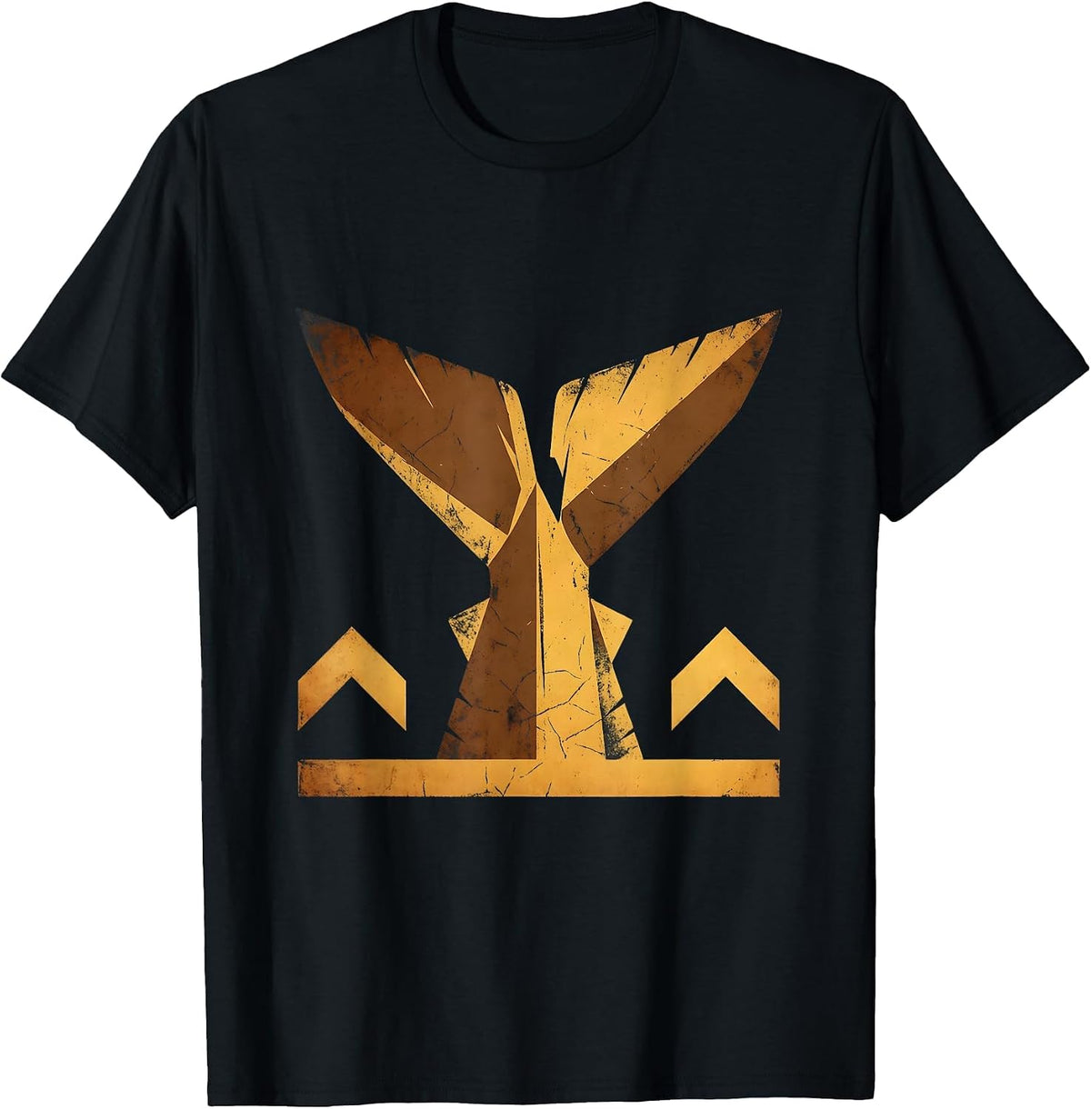 Men's Alaska Halibut Tail Ocean Surface Graphic T-Shirt - Black
