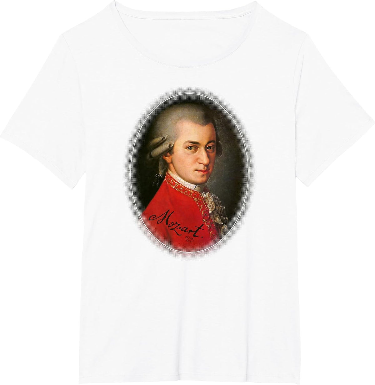 Mozart Portrait Classical Music Lover Vintage Art T-Shirt - White