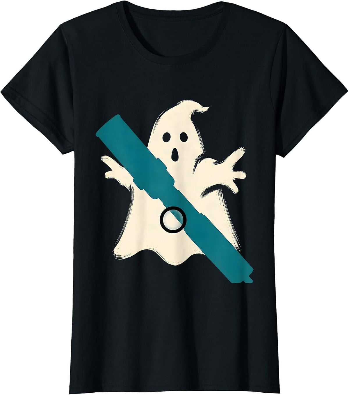 Friendly Ghost Dermatologist Halloween Medical Worker T-Shirt - Black