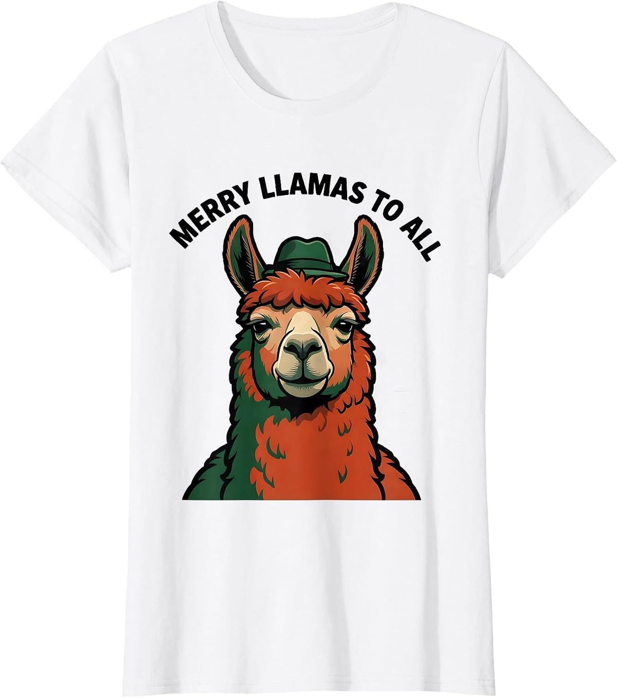 Merry Llamas To All Funny Llama Alpaca Novelty Humor T-Shirt - White
