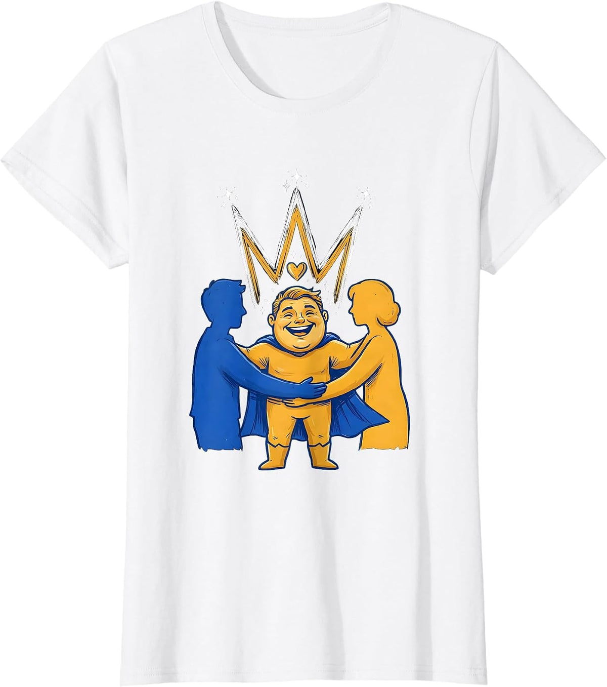 Women's Proud Family Support Down Syndrome Awareness Heartfelt T-Shirt - White