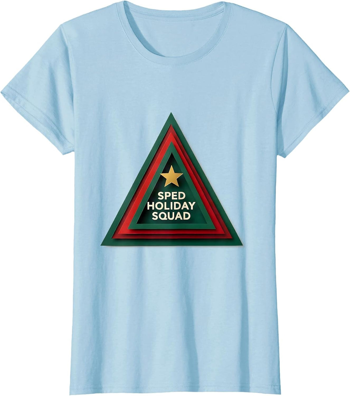 SPED Holiday Squad Special Education Teacher Christmas Pride T-Shirt - Baby Blue