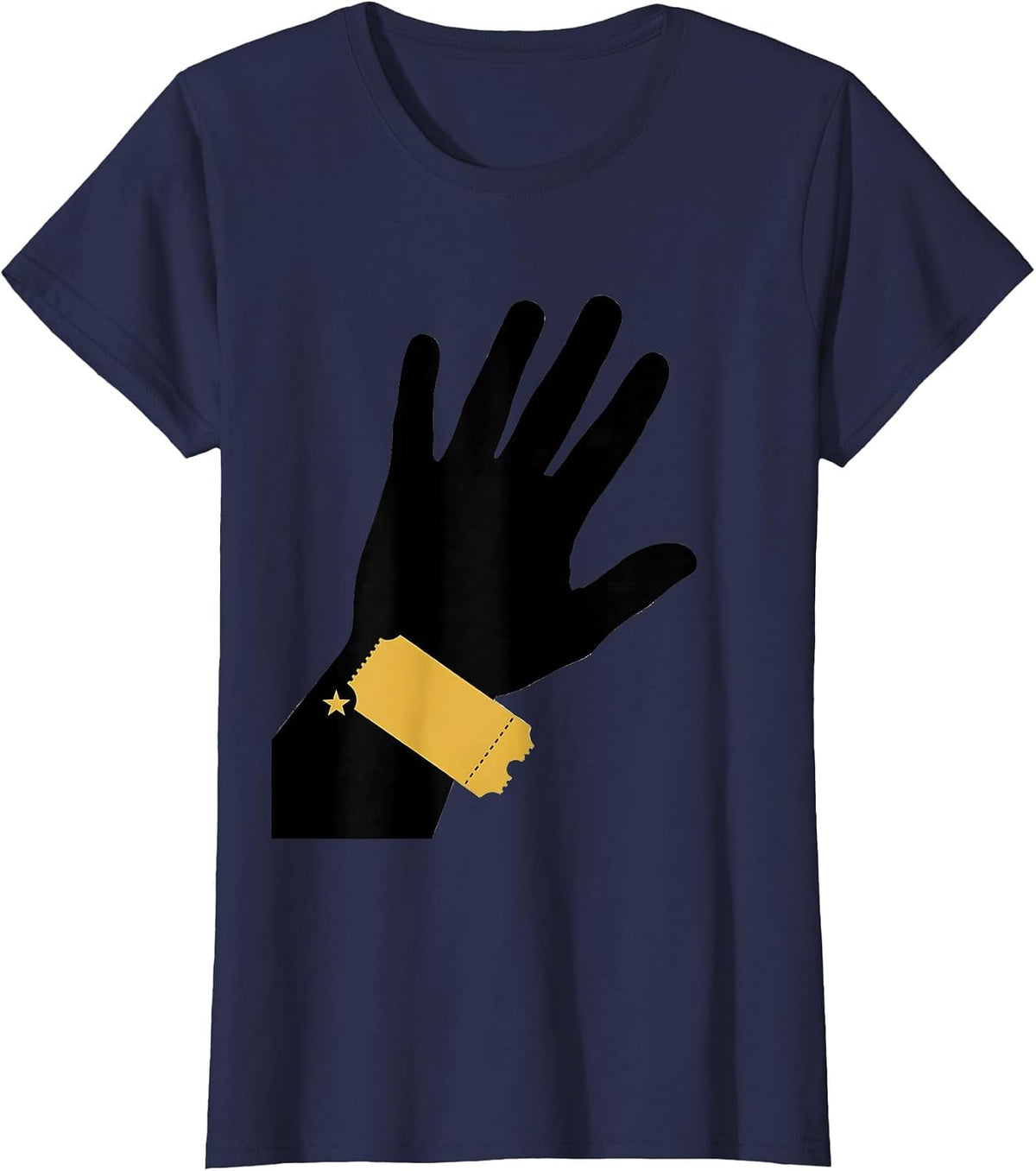 Women's Raised Stop Hand Halloween Police Officer Costume T-Shirt - Navy Blue