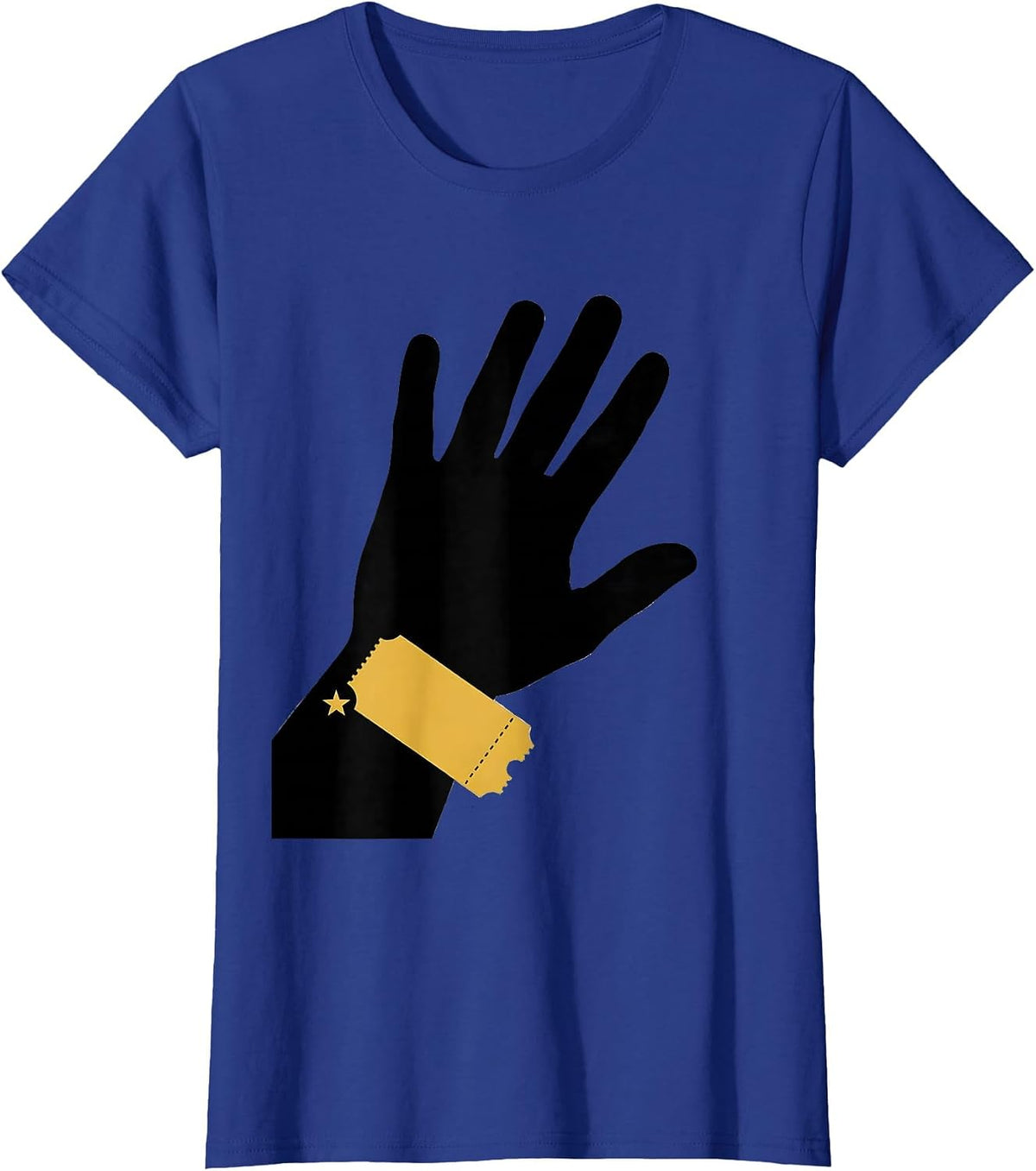 Women's Raised Stop Hand Halloween Police Officer Costume T-Shirt - Royal Blue