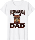 Women's Head Alpaca Dad Funny Alpaca Lover Novelty T-Shirt - White