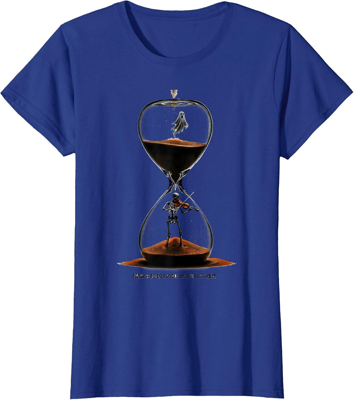 Women's Every October, I Shake The Dust Off Them Music Teacher T-Shirt - Royal Blue