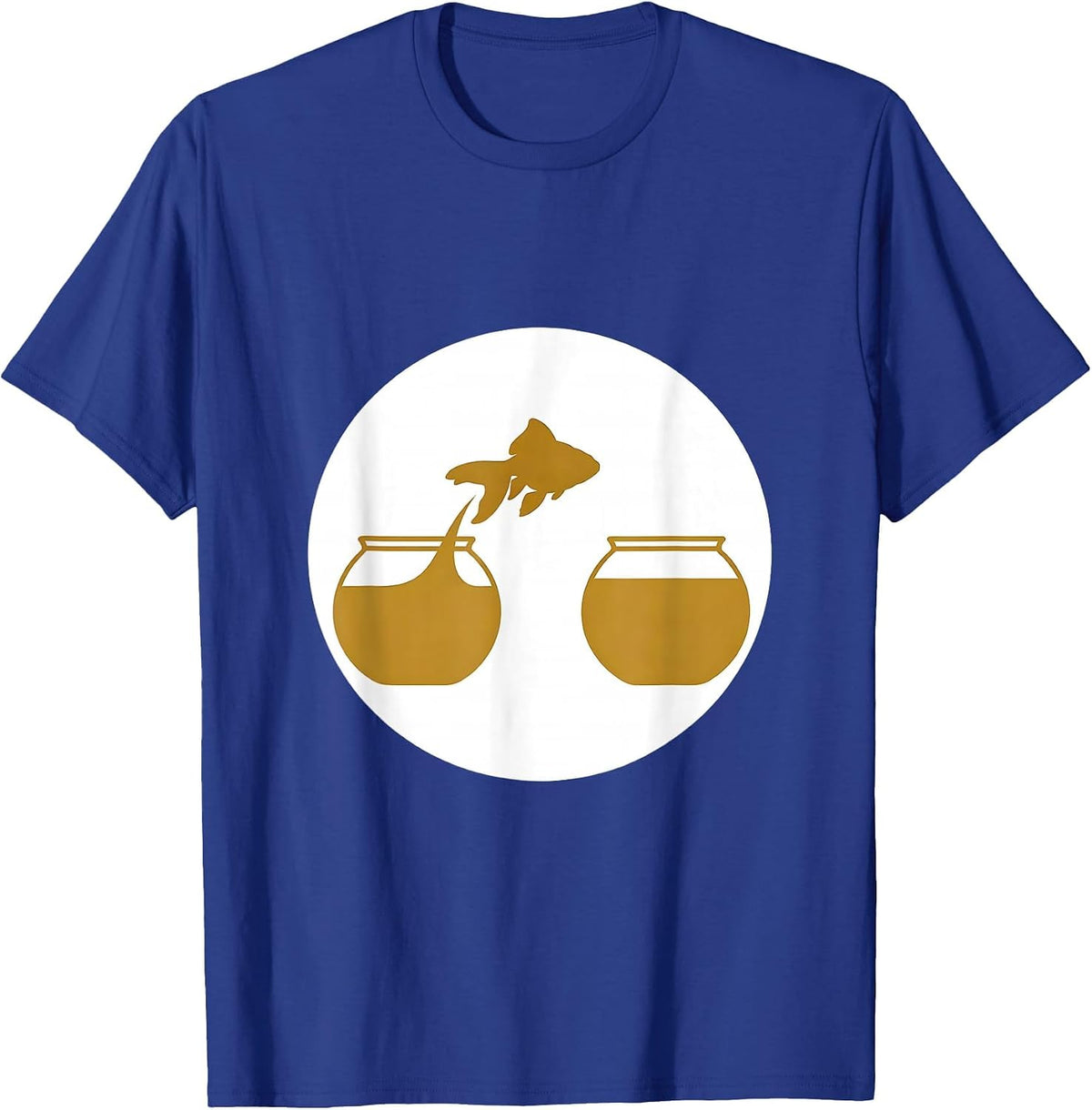 Men's Autism Awareness Goldfish Leaping Between Bowls T-Shirt - Royal Blue