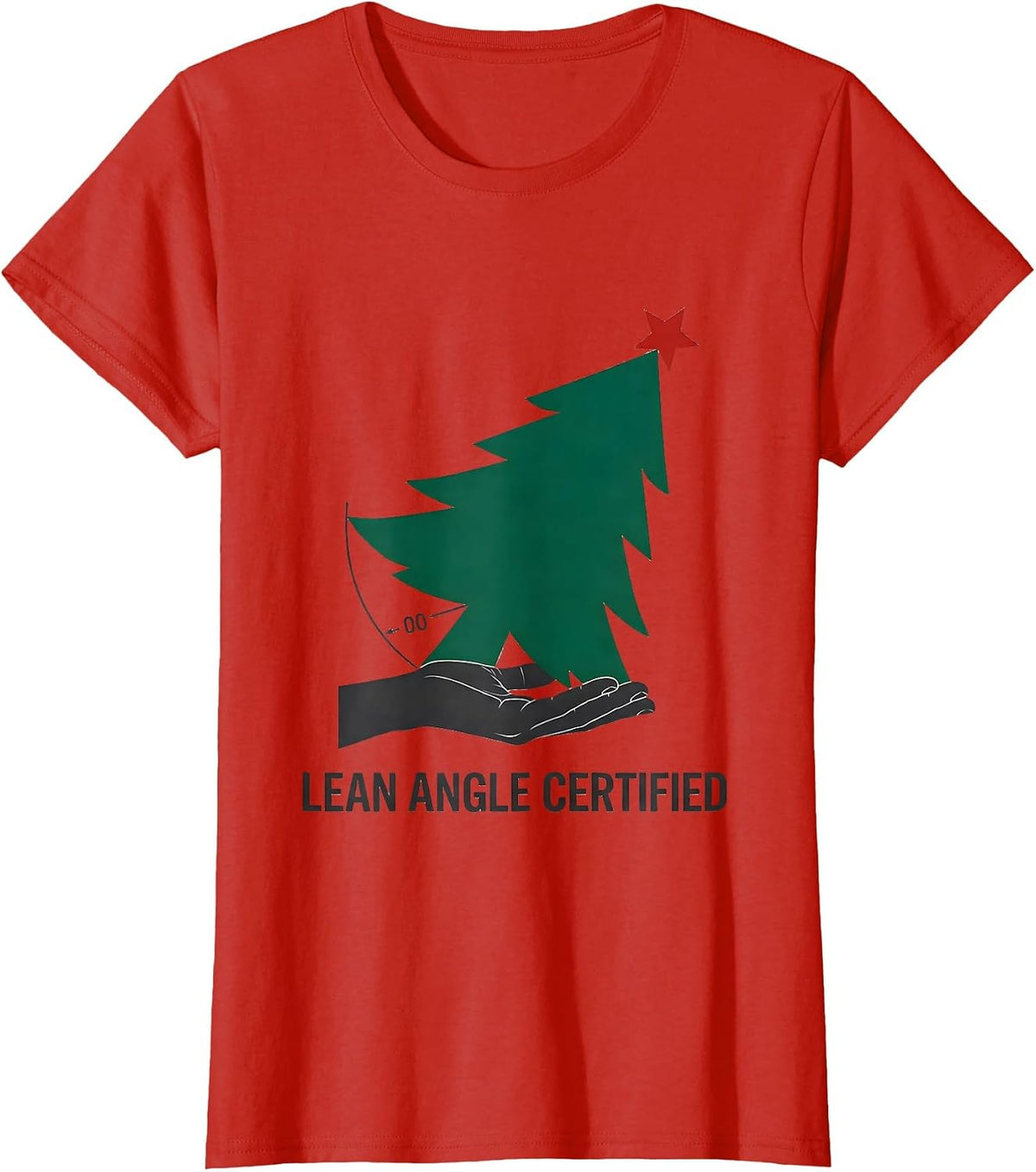 Women's Lean Angle Certified Funny Physical Therapist Holiday Humor T-Shirt - Red