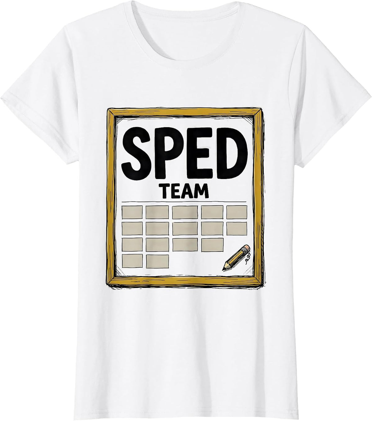 SPED Team Hand-Sketched Funny Special Education Teacher T-Shirt - White