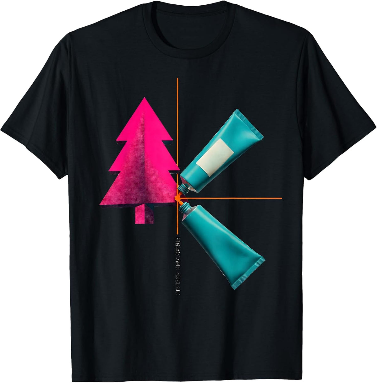 Men's Merry And Azelaic Risograph Christmas Esthetician T-Shirt - Black