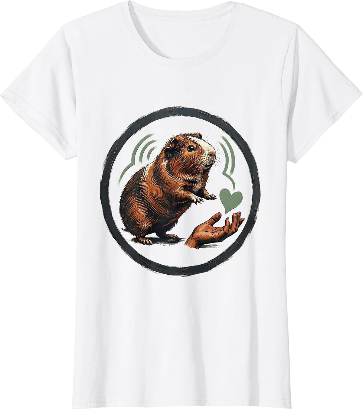 Guinea Pig Badge Rosette Pet Lover Humor T-Shirt - White