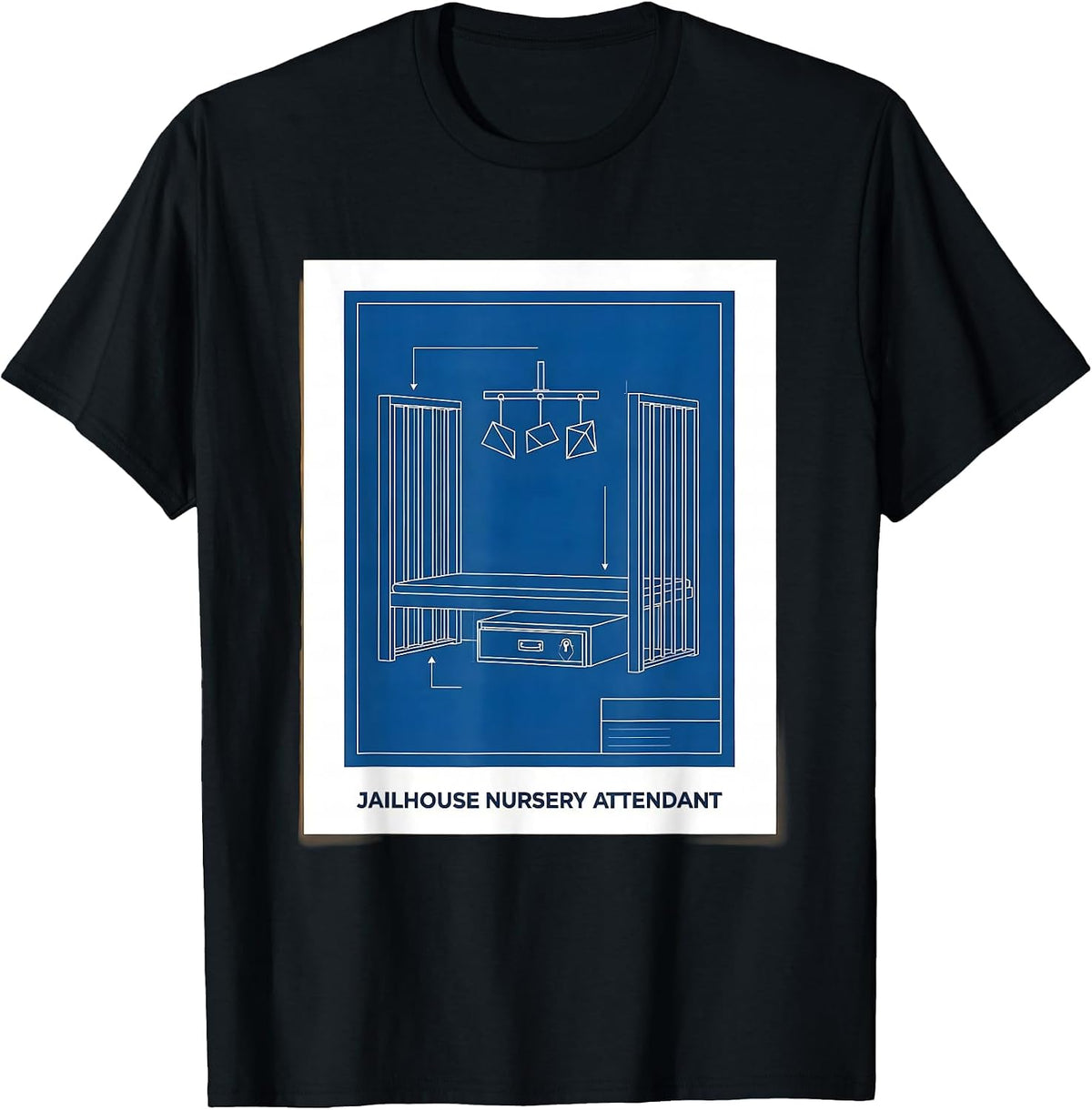 Men's Jailhouse Nursery Attendant Funny Police Officer Gift T-Shirt - Black