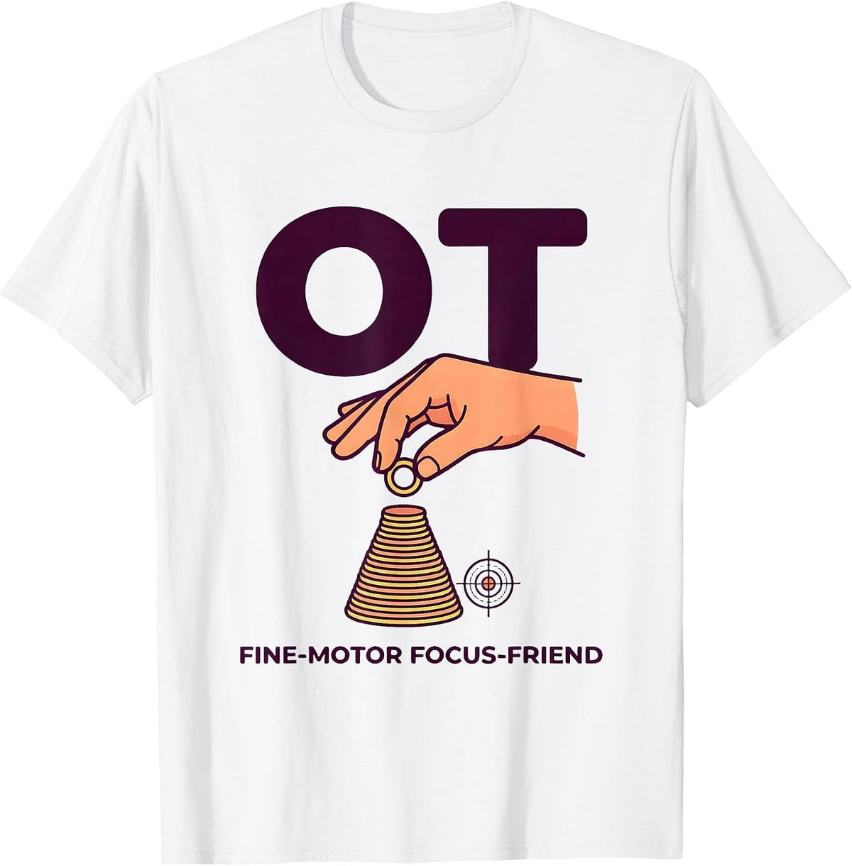 Men's OT Fine-Motor Focus-Friend Occupational Therapy Back T-Shirt - White