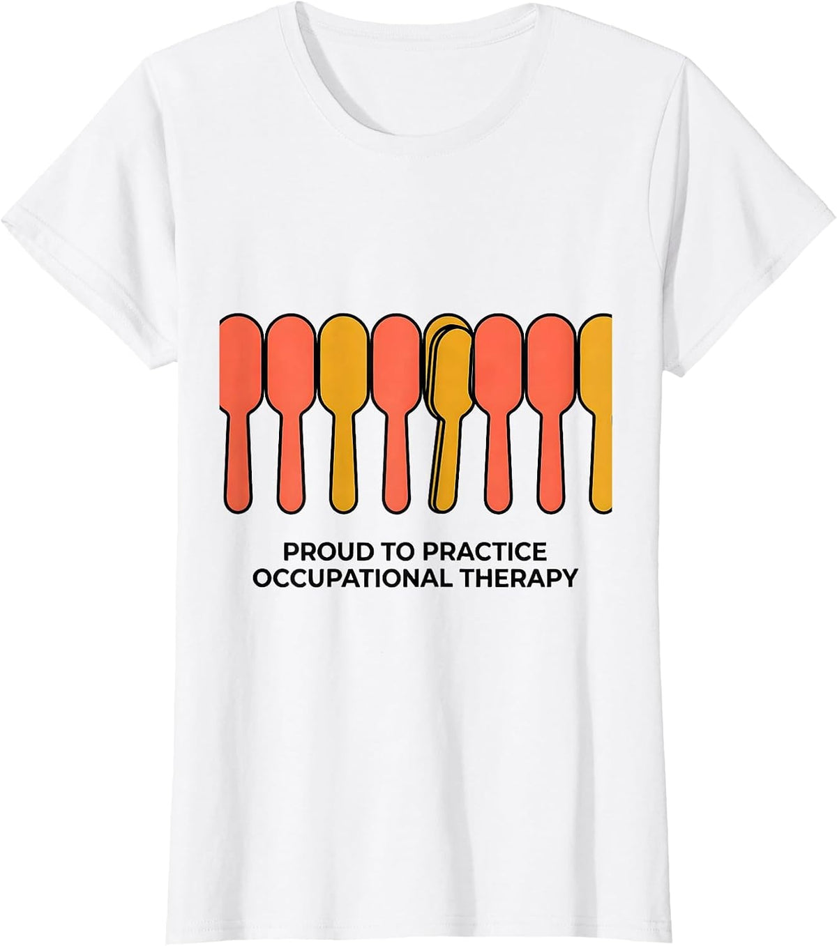 Proud To Practice Occupational Therapy Geometric OT Humor T-Shirt - White