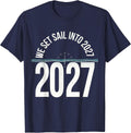 We Set Sail Into 2027 Festive New Year Party Family Matching T-Shirt - Navy Blue
