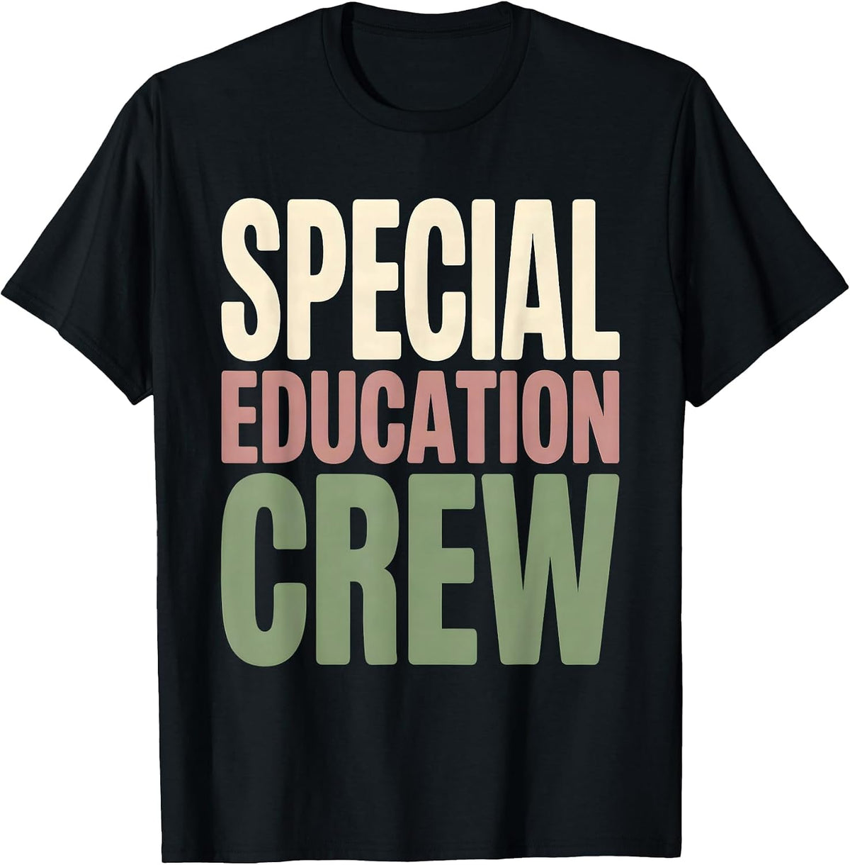 Men's Special Education Crew Funny SPED Teacher Team Pride T-Shirt - Black