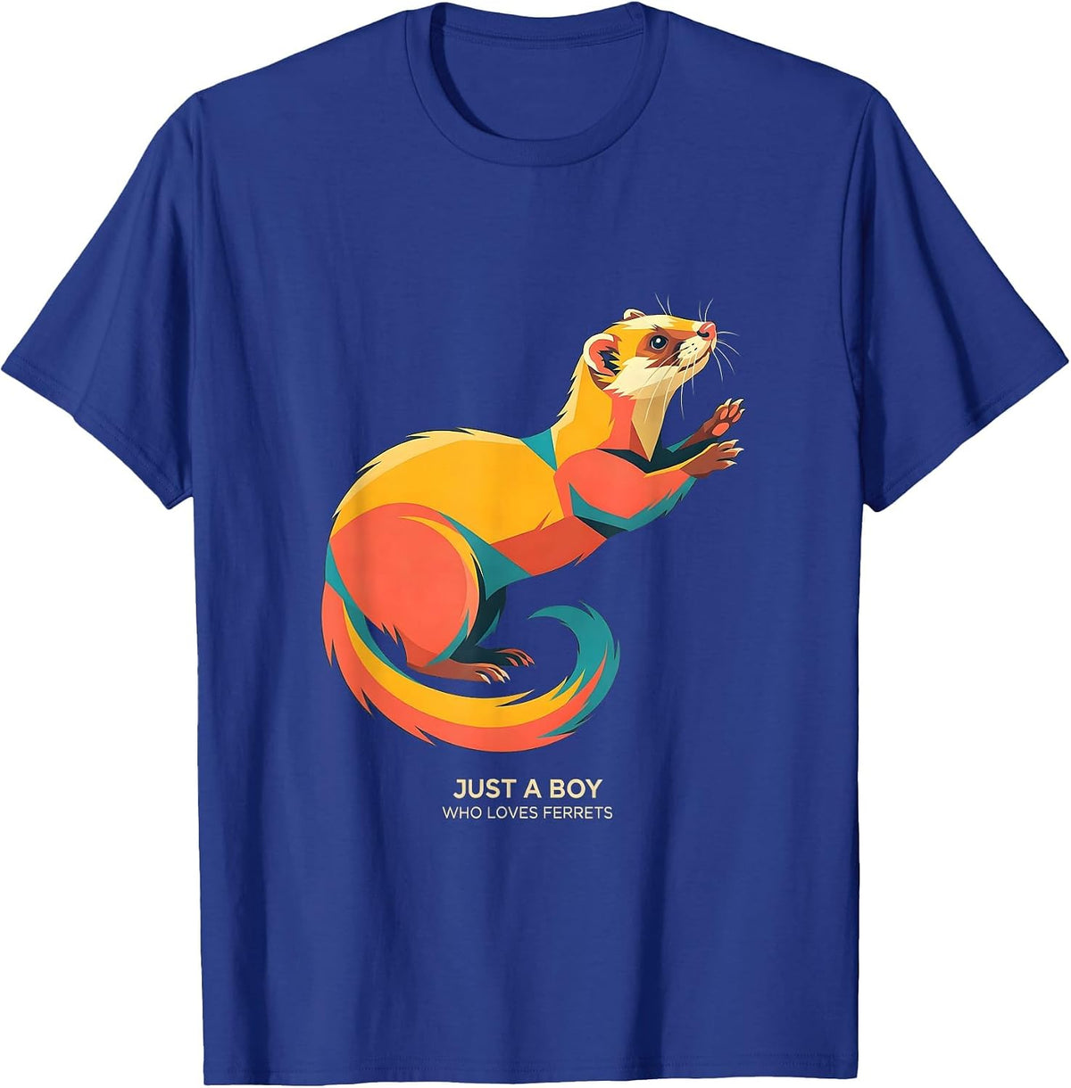 Just A Boy Who Loves Ferrets Funny Ferret Lover Gift T-Shirt - Royal Blue