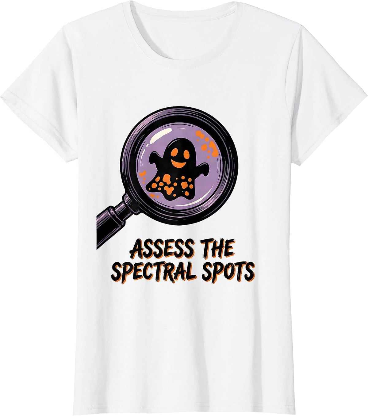 Assess The Spectral Spots Halloween Dermatology Esthetician T-Shirt - White