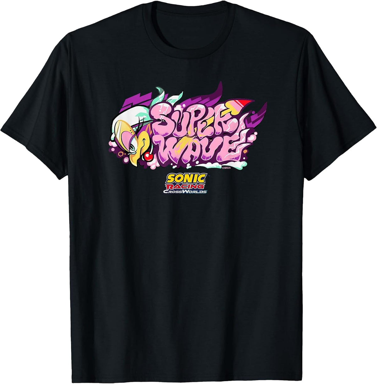 Sonic Racing CrossWorlds - Wave Decal T-Shirt - Black