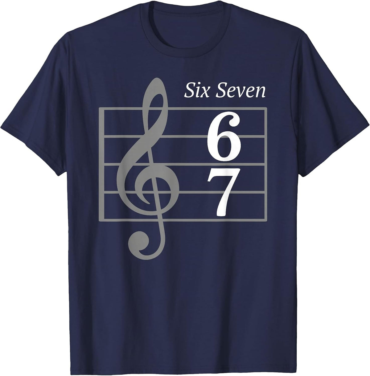 67 Meme Music Slang Musician Six Seven Funny Music Teacher T-Shirt - Navy Blue