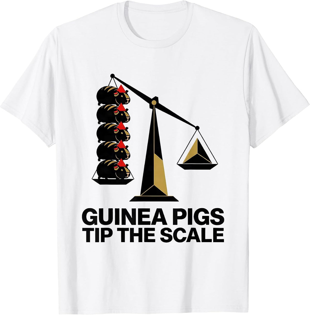 Men's Guinea Pigs Tip The Scale Geometric Guinea Pig Christmas T-Shirt - White