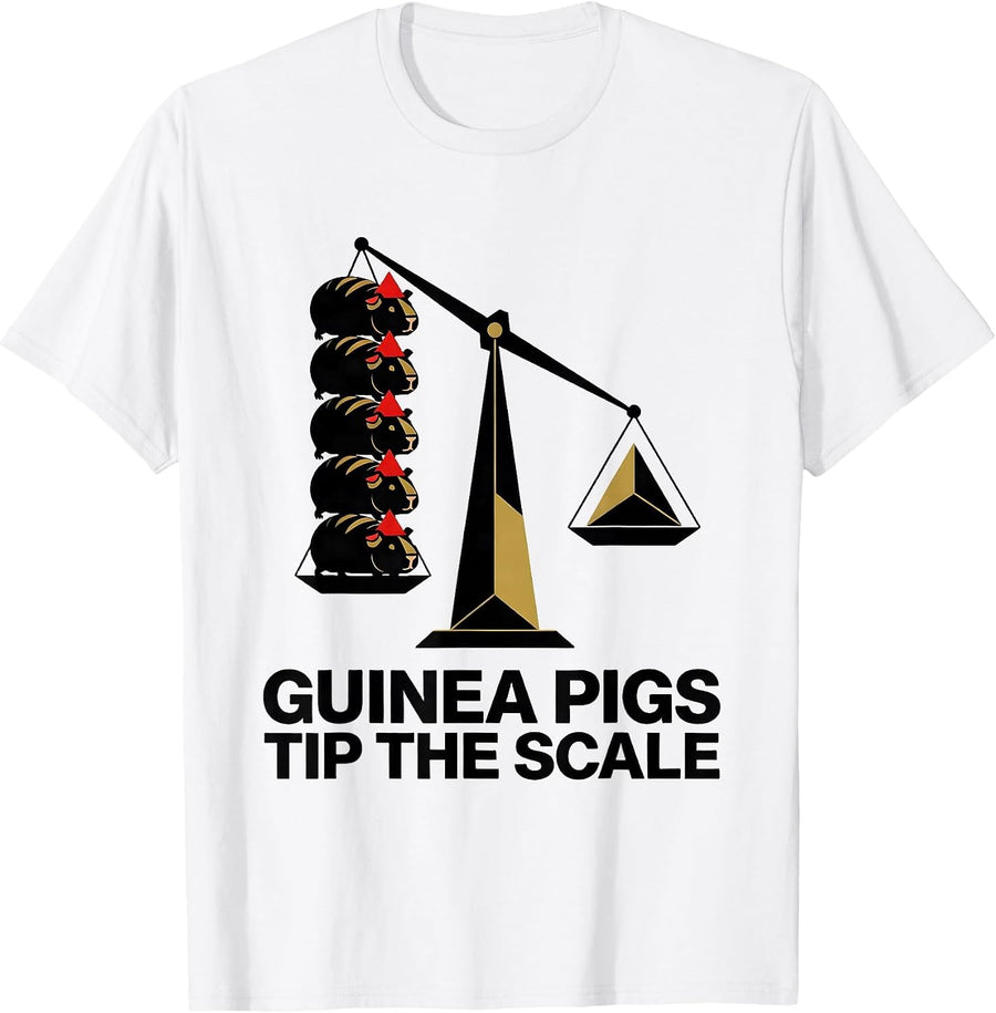Men's Guinea Pigs Tip The Scale Geometric Guinea Pig Christmas T-Shirt - White