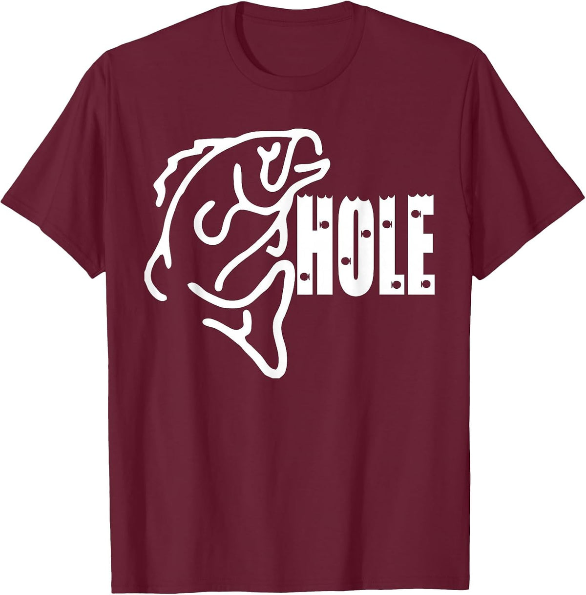 Basshole Bass Fishing Tee T-Shirt - Burgundy