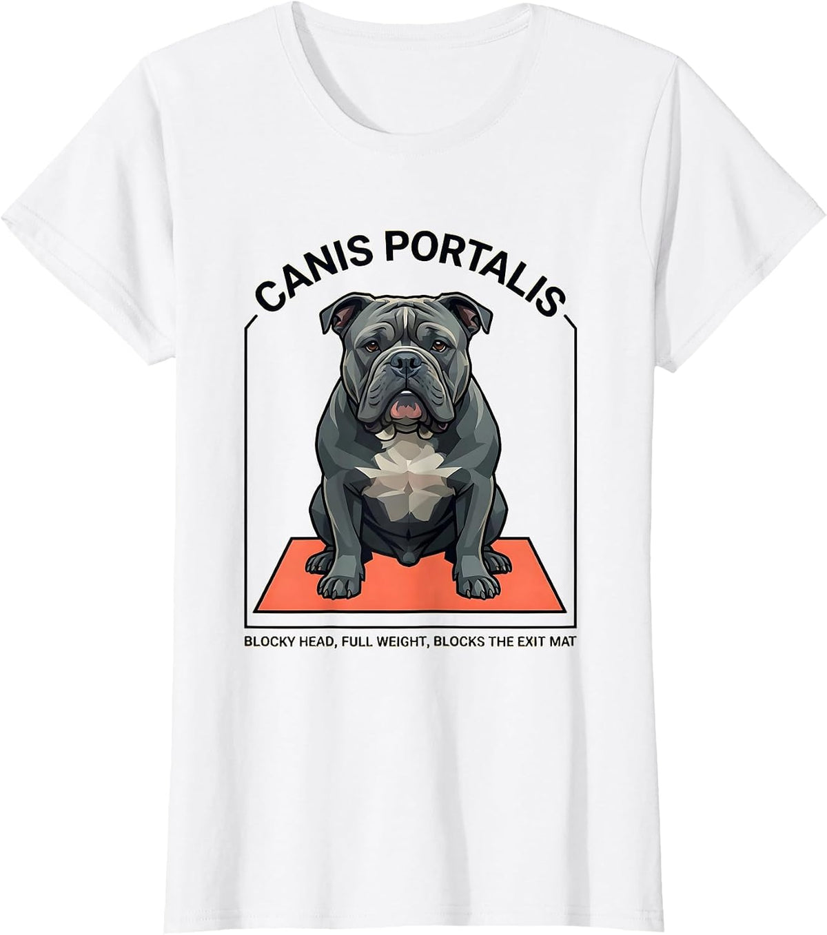 Women's Canis Portalis Funny Pitbull Dog Mom Humor T-Shirt - White