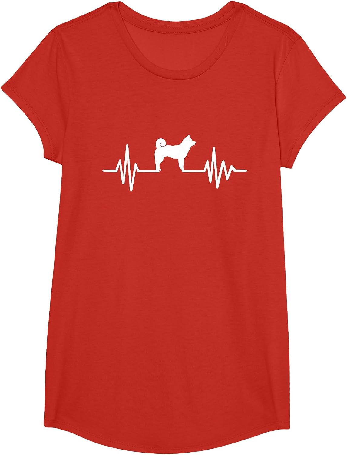 Shiba Inu Heartbeat T-Shirt T-Shirt - Girls Red