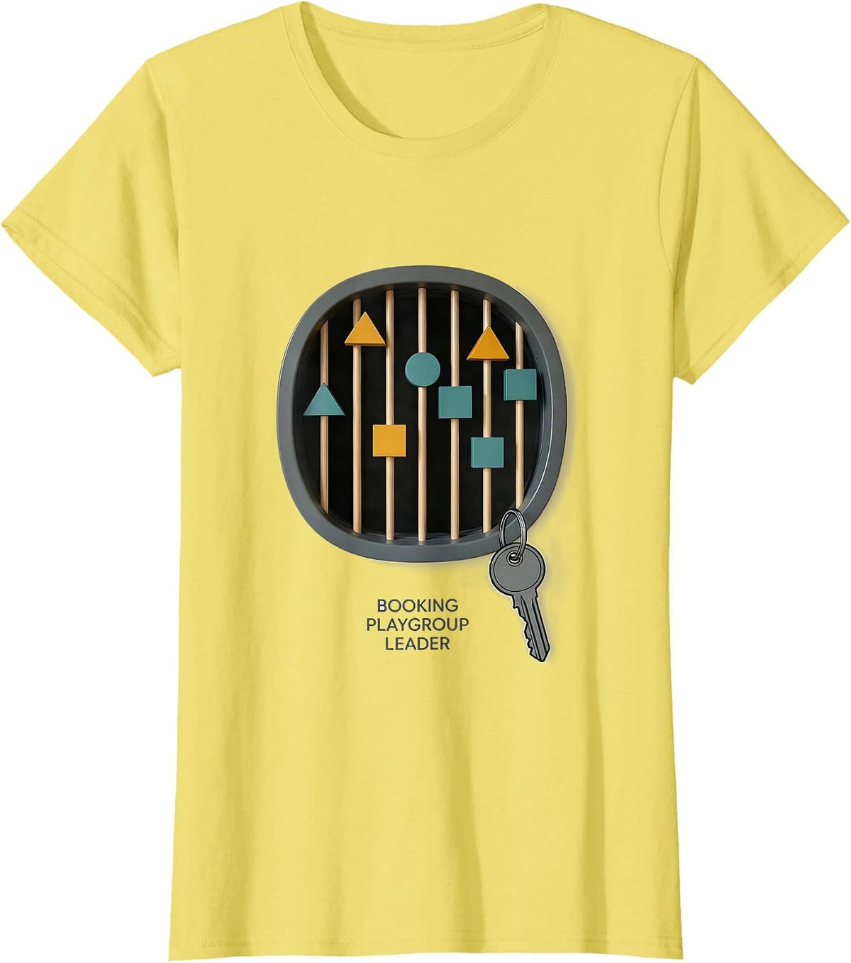 Booking Playgroup Leader Funny Police Officer Gift Law T-Shirt - Lemon Yellow