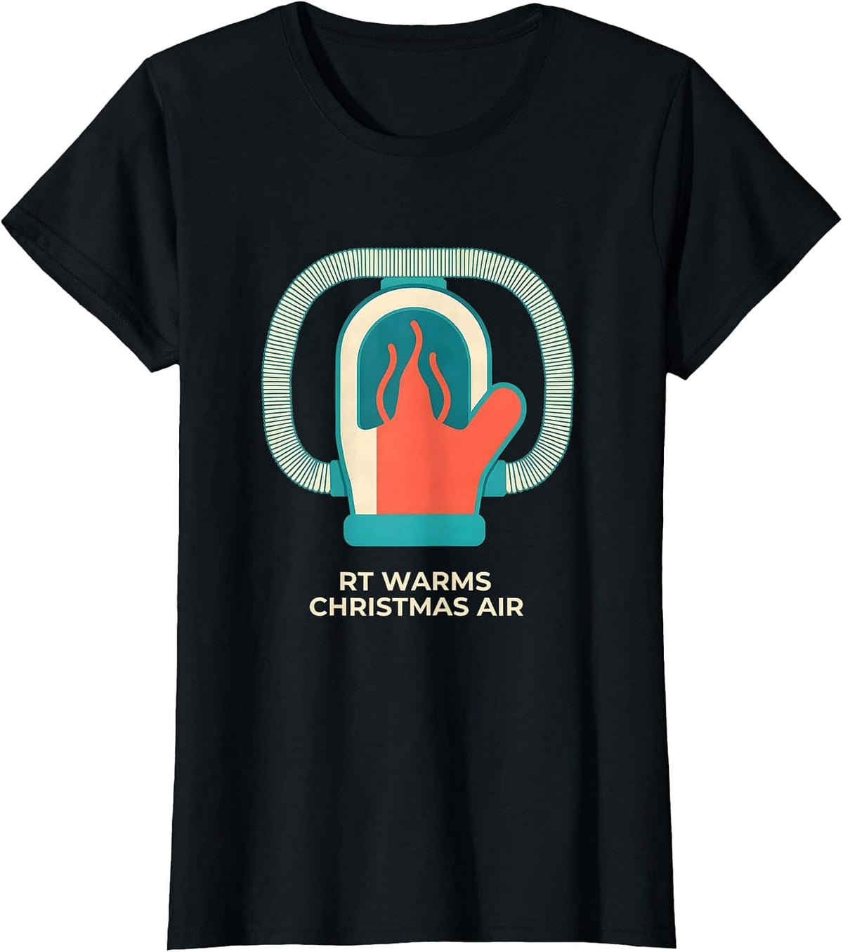 RT Warms Christmas Air Funny Nurse Christmas ICU ER RT T-Shirt - Black
