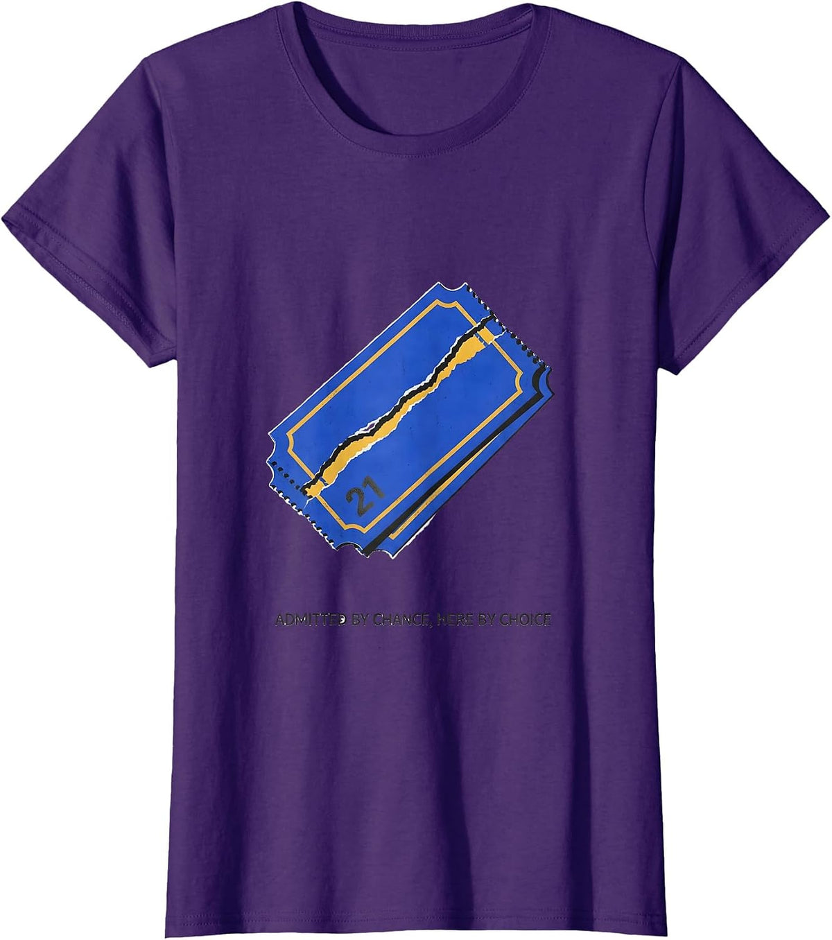 Women's Admitted By Chance, Here By Choice Down Syndrome Awareness T-Shirt - Purple