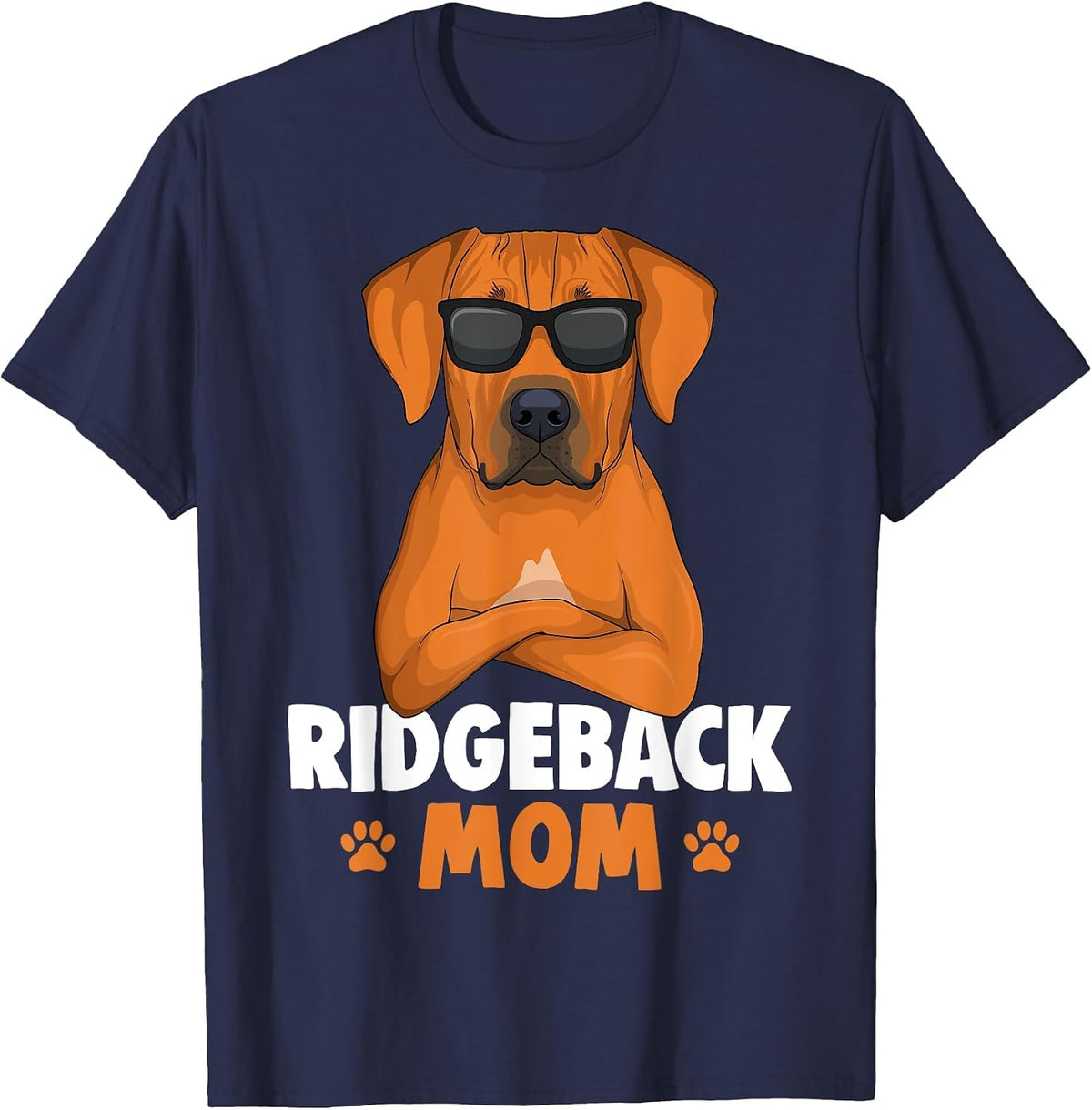 Rhodesian Ridgeback Mom Dog Girls Women T-Shirt - Navy Blue