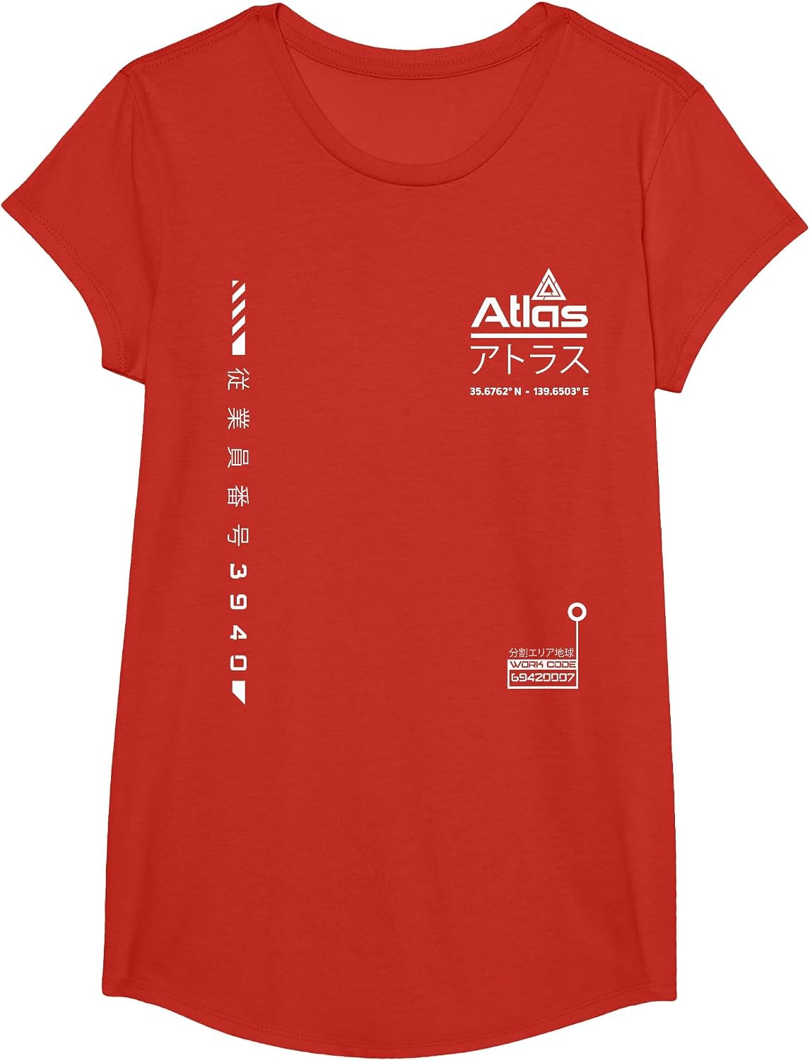 Techware Goth Ninja Black Sign Urban Future Society Cyber T-Shirt - Girls Red