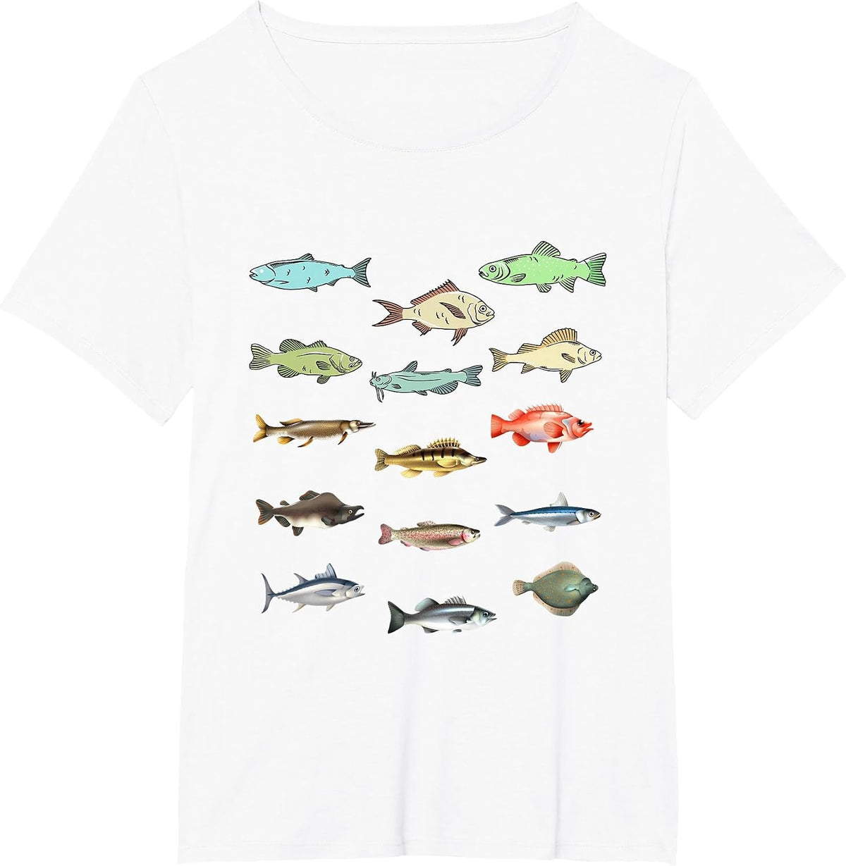 Freshwater Fish Angling Species Fishermen T-Shirt - White