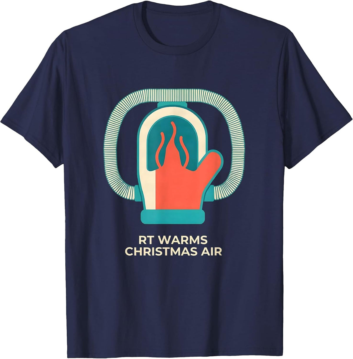 RT Warms Christmas Air Funny Nurse Christmas ICU ER RT T-Shirt - Navy Blue