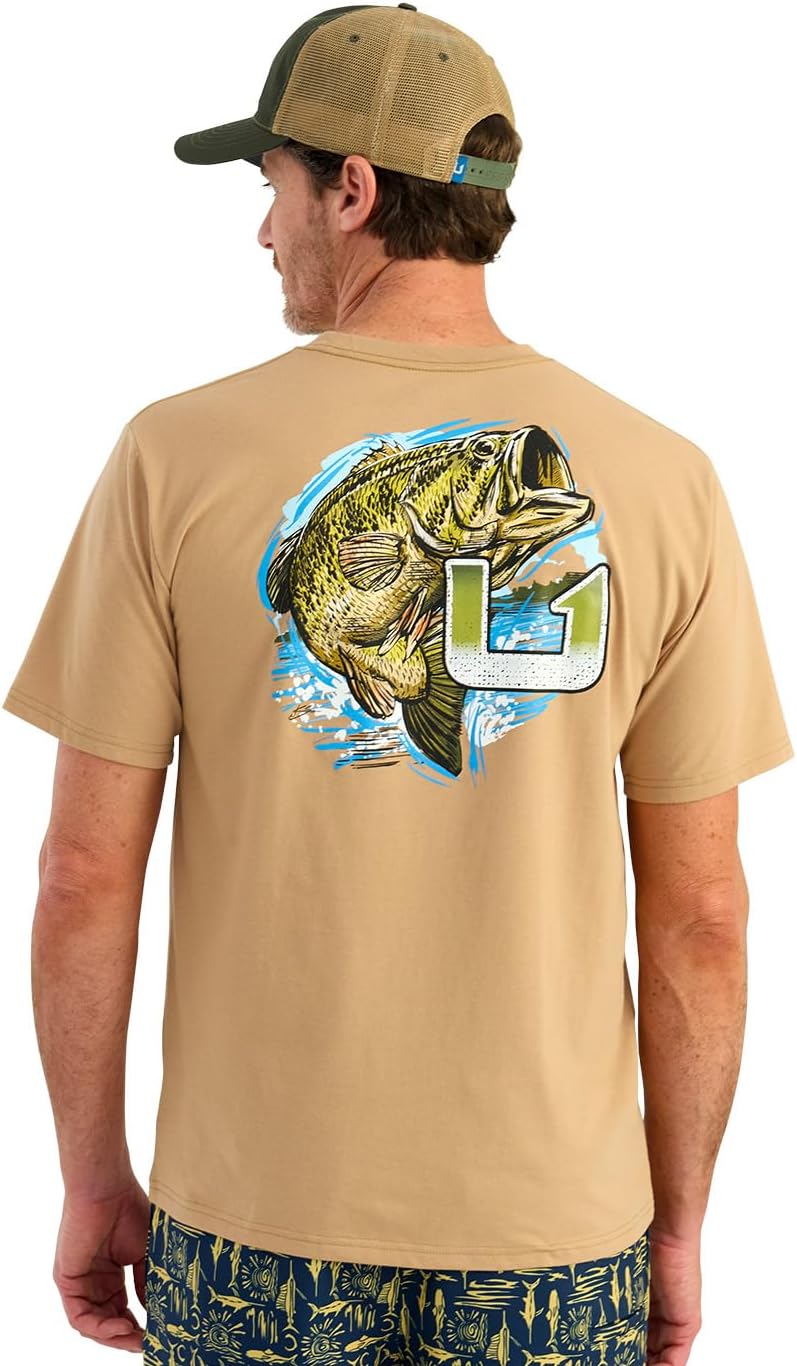 HUK Men's Kc Scott Short Sleeve Performance Tee, Fishing T-Shirt for Men - Sketch - Marl