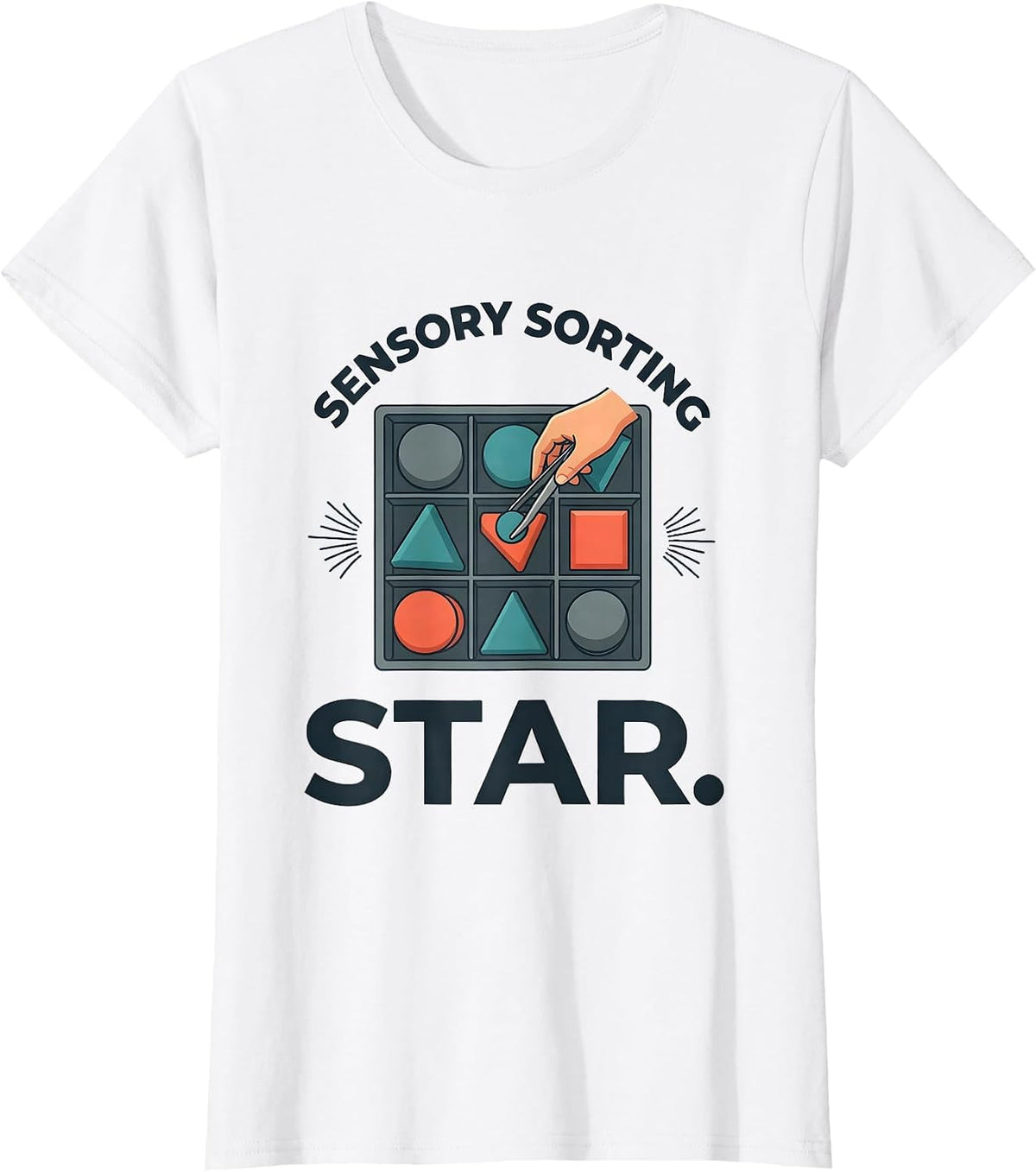 Women's Sensory Sorting Star Occupational Therapy Sensory Processing T-Shirt - White