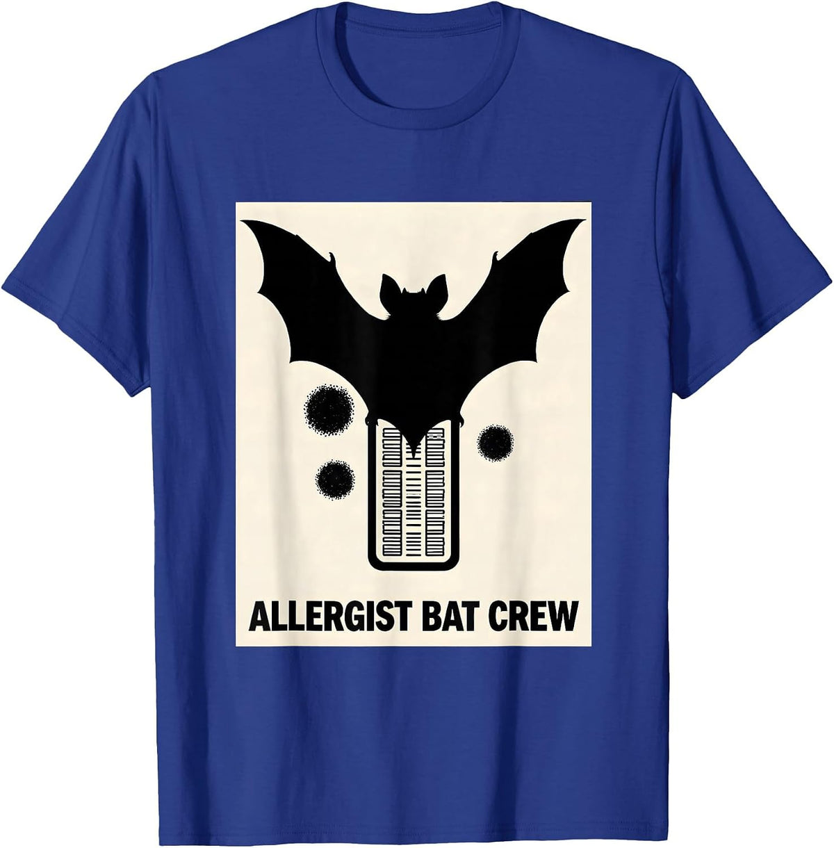 Allergist Bat Crew Funny Halloween Medical Crew Humor T-Shirt - Royal Blue