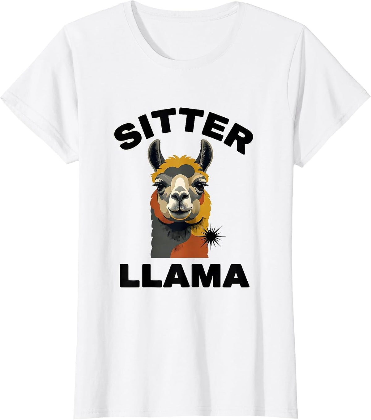 Sitter Llama Midcentury Modern Funny Llama Alpaca Lover Gift T-Shirt - White