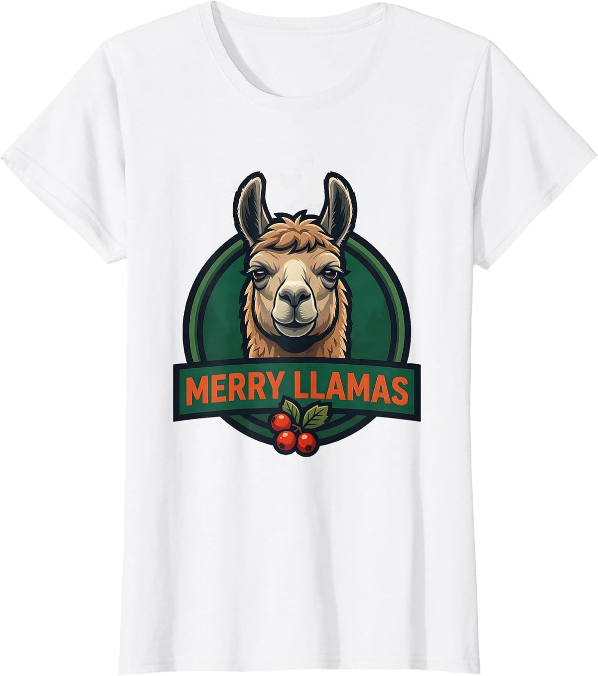 Merry Llamas Funny Llama Alpaca Novelty Humor Gift T-Shirt - White