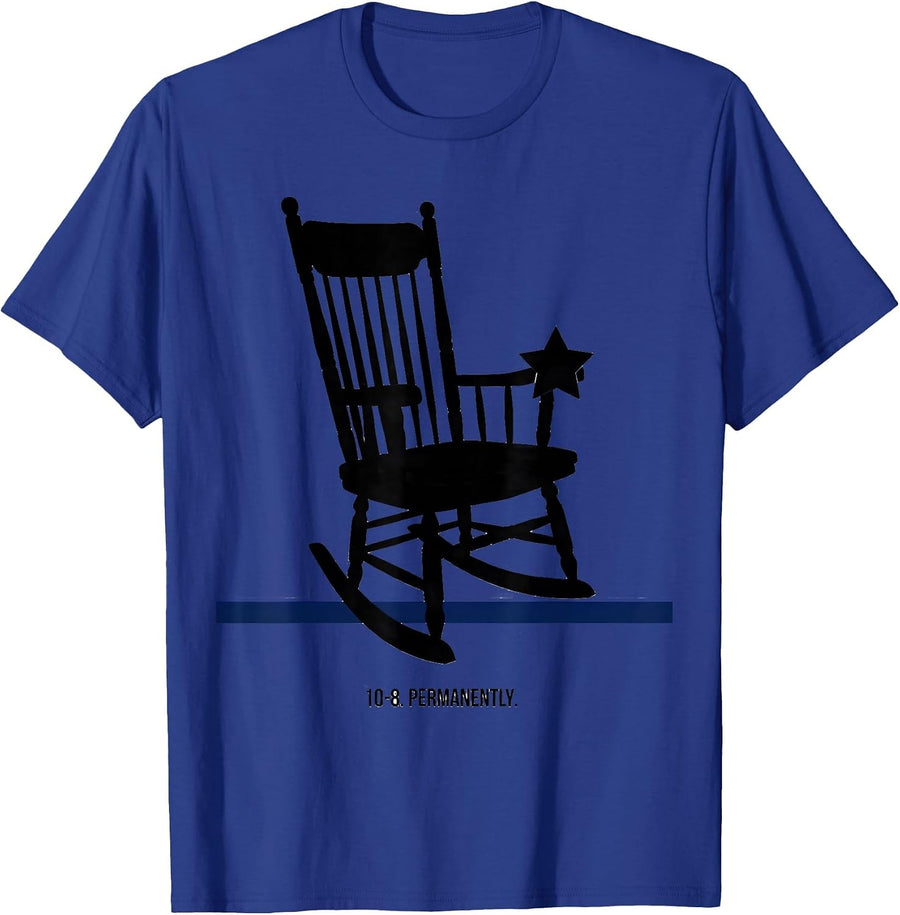 10-8 Permanently Thin Blue Line Police Support Family T-Shirt - Royal Blue